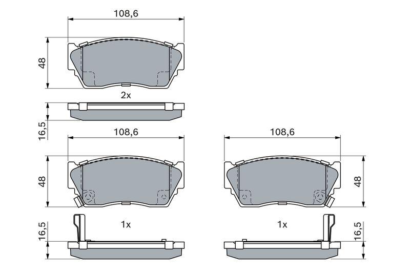 Kit de plaquettes de frein, frein à disque BOSCH 0986460997