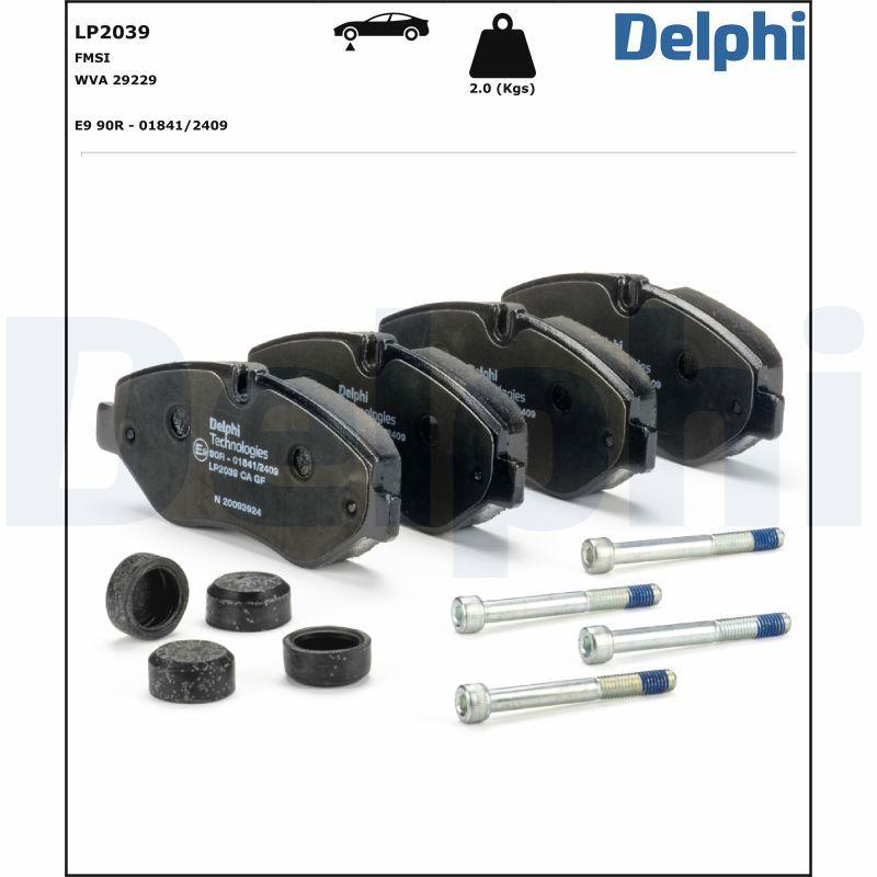 Kit de plaquettes de frein, frein à disque DELPHI LP2039