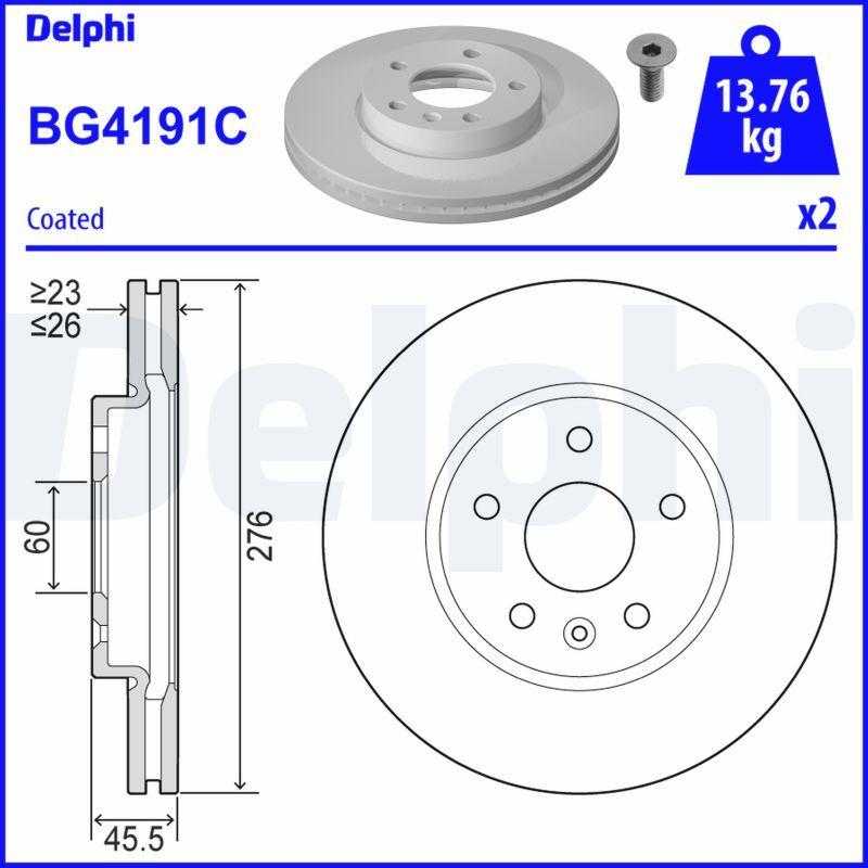 Disque de frein DELPHI BG4191C