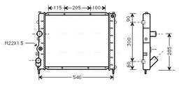 Radiateur, refroidissement du moteur AVA QUALITY COOLING RTA2215