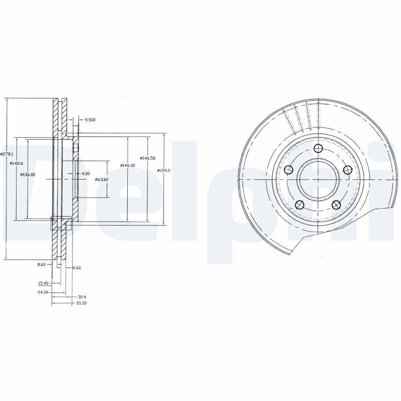 Disque de frein DELPHI BG3826