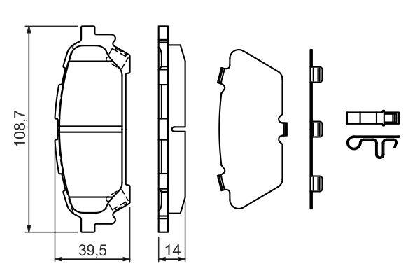 Kit de plaquettes de frein, frein à disque BOSCH 0 986 494 232