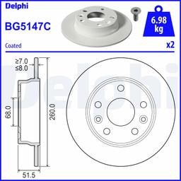 Disque de frein DELPHI BG5147C