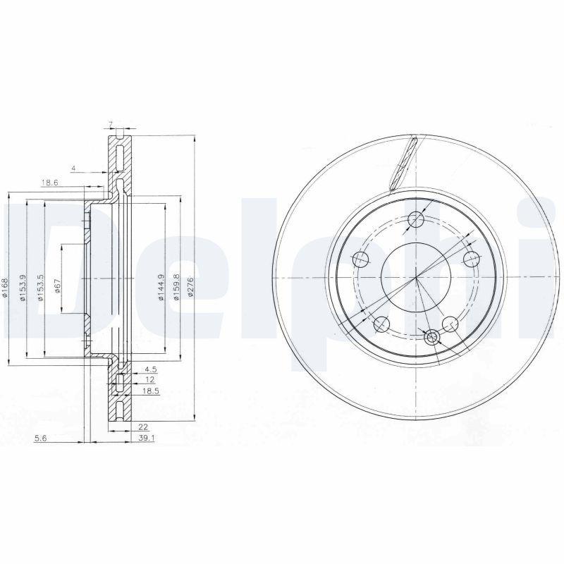 Disque de frein DELPHI BG3845C