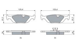 Kit de plaquettes de frein, frein à disque BOSCH 0986466751