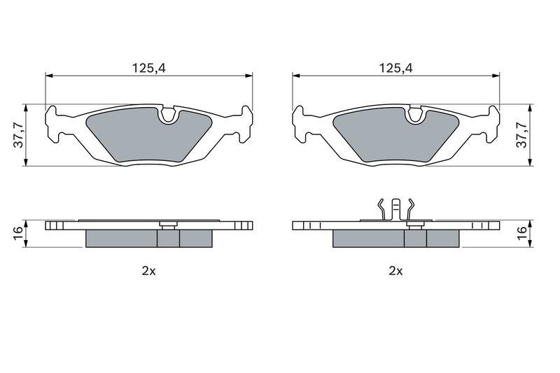 Kit de plaquettes de frein, frein à disque BOSCH 0986466751