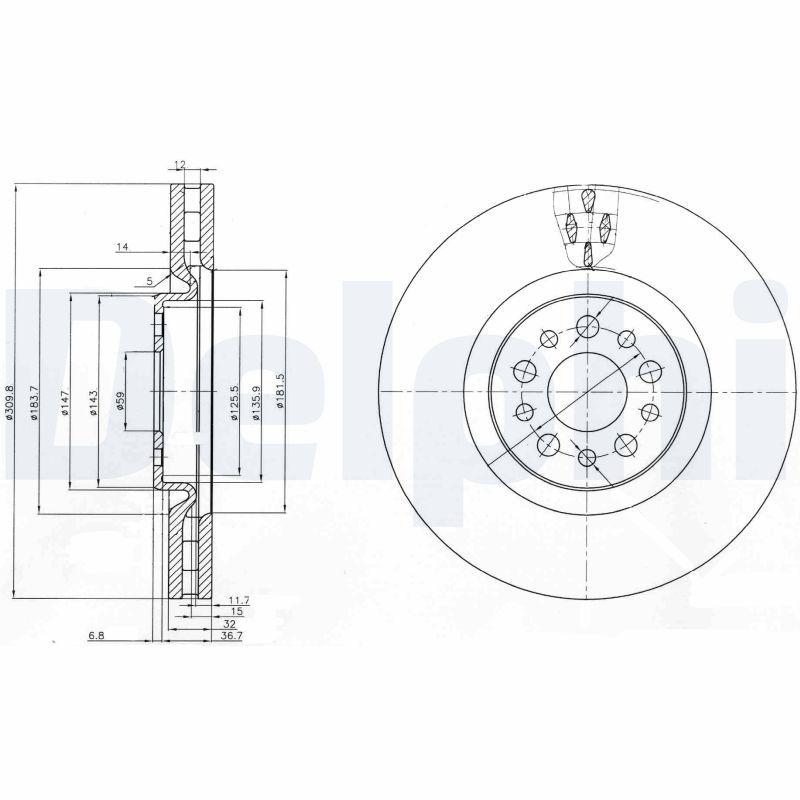 Disque de frein DELPHI BG3898