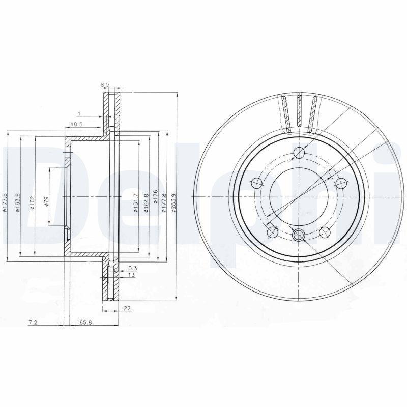 Disque de frein DELPHI BG3899C