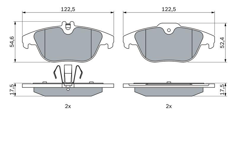 Kit de plaquettes de frein, frein à disque BOSCH 0 986 494 162