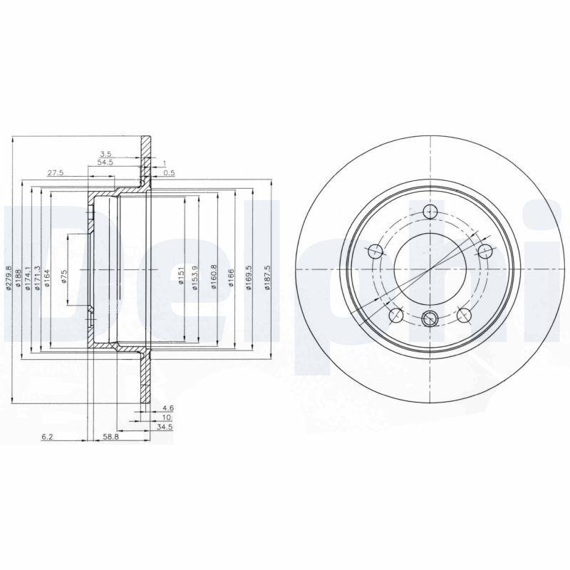 Disque de frein DELPHI BG3948C