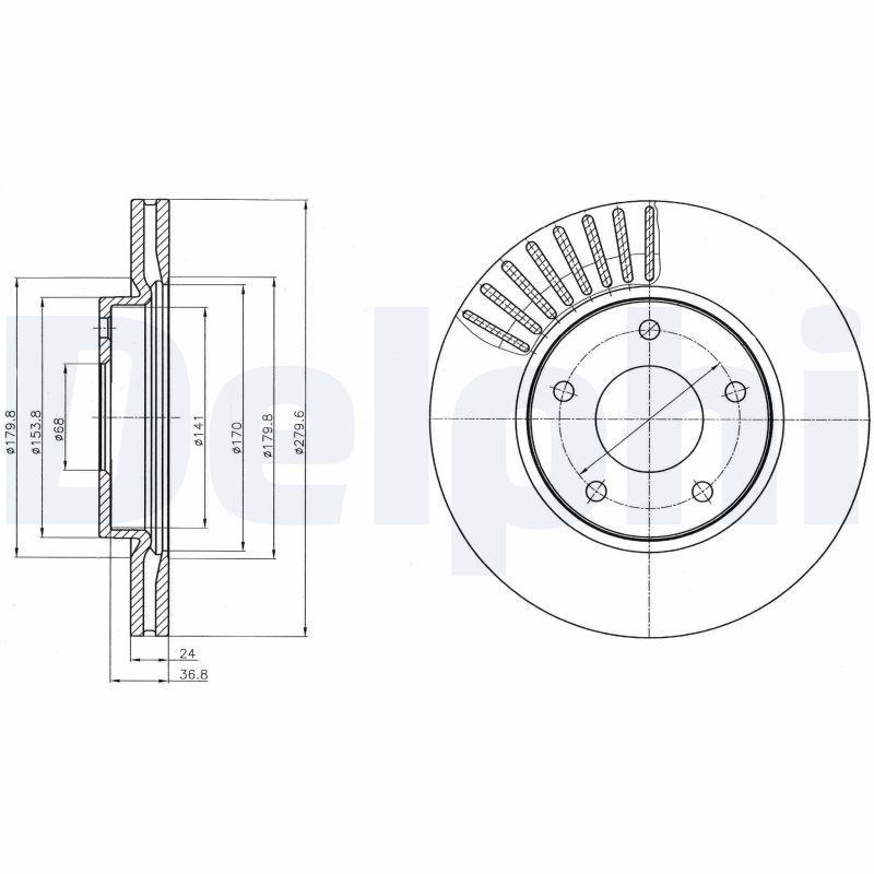 Disque de frein DELPHI BG4282C