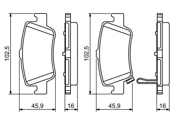 Kit de plaquettes de frein, frein à disque BOSCH 0 986 494 182