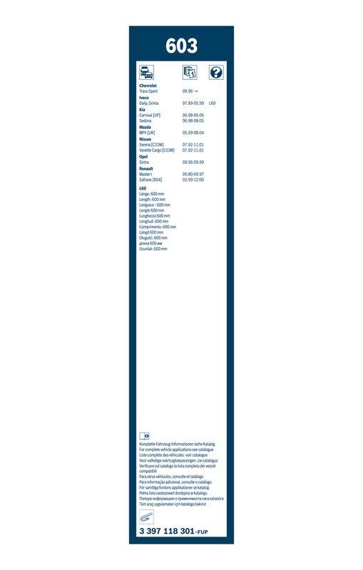 Balai d'essuie-glace BOSCH 3 397 118 301