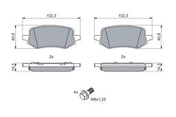 Kit de plaquettes de frein, frein à disque BOSCH 0986460049