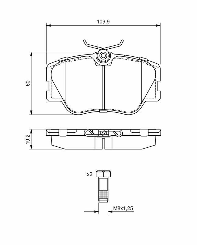 Kit de plaquettes de frein, frein à disque BOSCH 0986469410