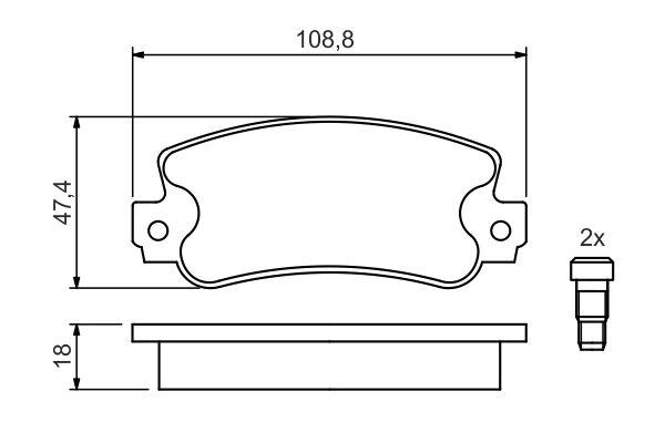 Kit de plaquettes de frein, frein à disque BOSCH 0 986 424 098