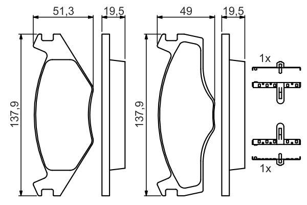 Kit de plaquettes de frein, frein à disque BOSCH 0 986 468 873