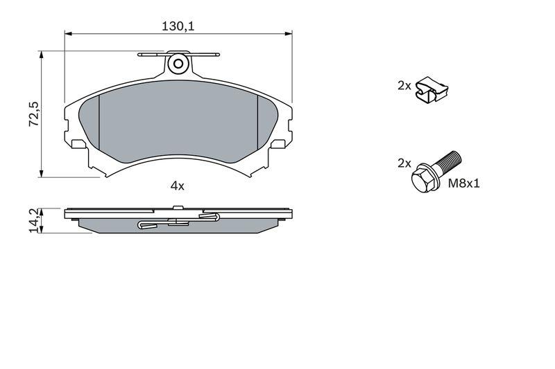 Kit de plaquettes de frein, frein à disque BOSCH 0 986 424 371