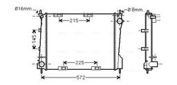 Radiateur, refroidissement du moteur AVA QUALITY COOLING RT2371