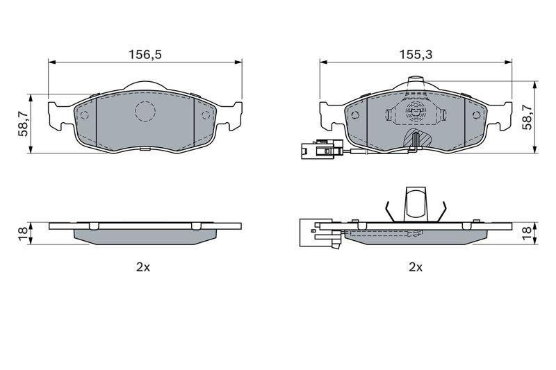 Kit de plaquettes de frein, frein à disque BOSCH 0 986 424 359