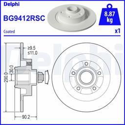 Disque de frein DELPHI BG9412RSC