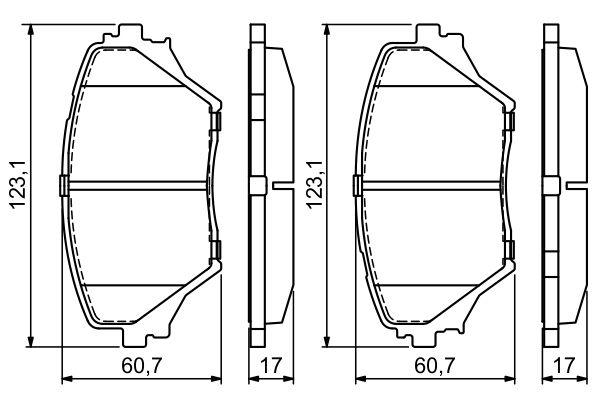 Kit de plaquettes de frein, frein à disque BOSCH 0 986 424 719