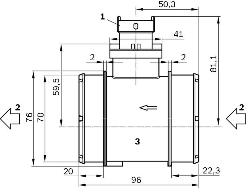 Débitmètre de masse d'air BOSCH 0 281 006 054
