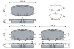 Kit de plaquettes de frein, frein à disque BOSCH 0986424963