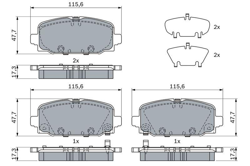 Kit de plaquettes de frein, frein à disque BOSCH 0986424963
