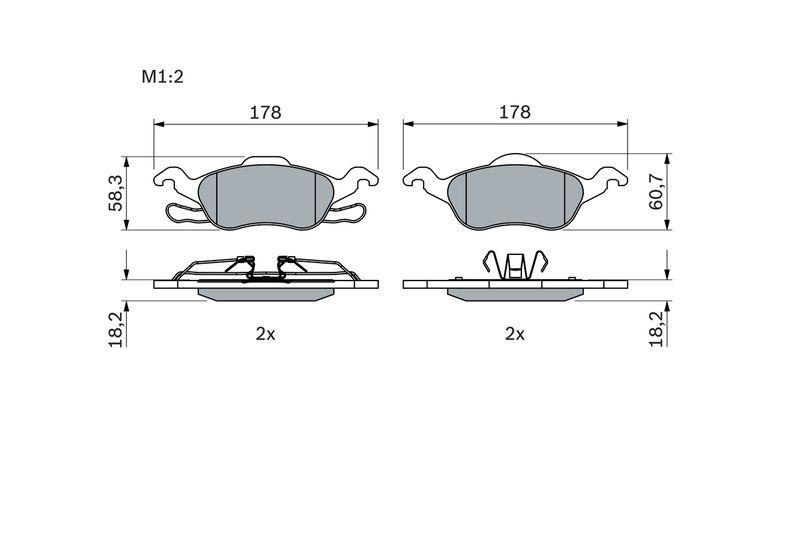 Kit de plaquettes de frein, frein à disque BOSCH 0 986 494 284