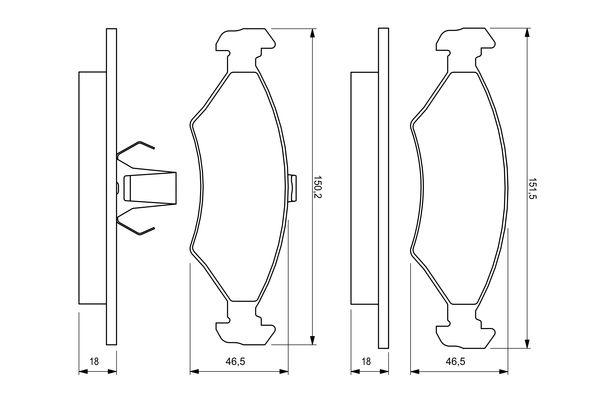 Kit de plaquettes de frein, frein à disque BOSCH 0 986 424 462