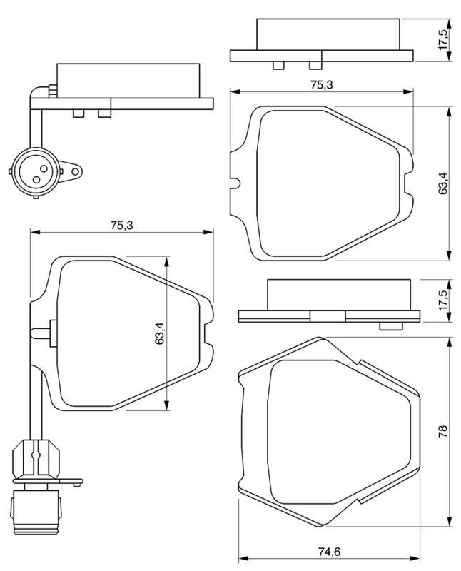 Kit de plaquettes de frein, frein à disque BOSCH 0986424689