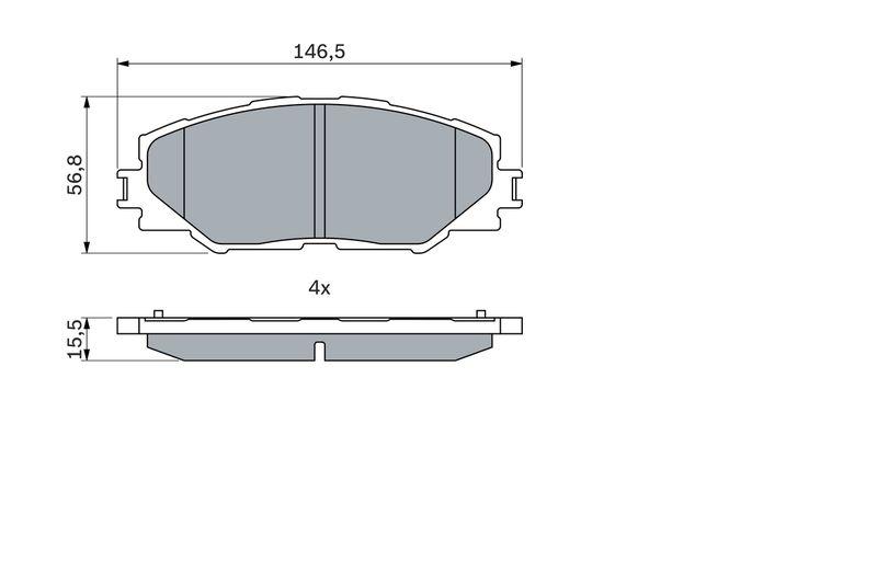 Kit de plaquettes de frein, frein à disque BOSCH 0986494174