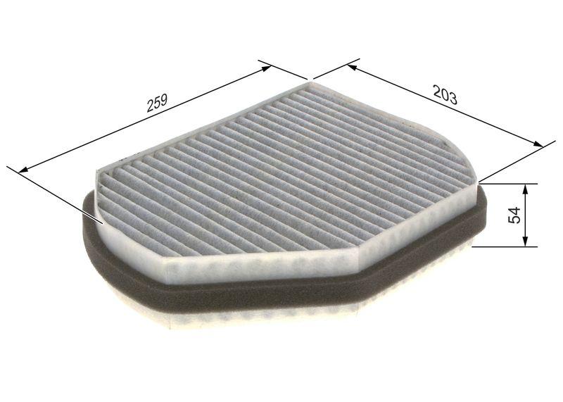 Filtre, air de l'habitacle BOSCH 1987432301