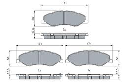 Kit de plaquettes de frein, frein à disque BOSCH 0986460068
