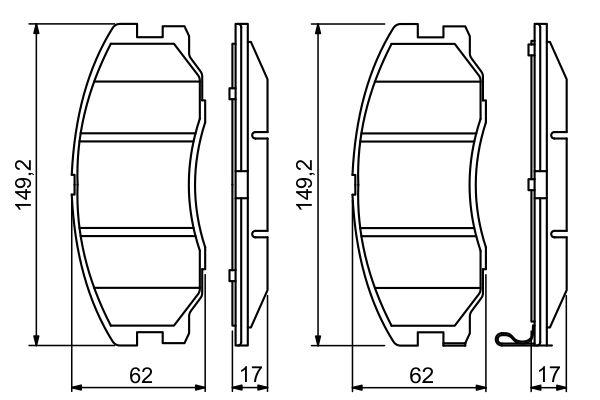 Kit de plaquettes de frein, frein à disque BOSCH 0 986 494 250