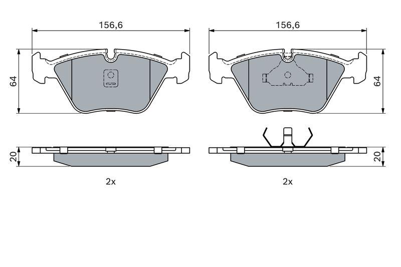 Kit de plaquettes de frein, frein à disque BOSCH 0 986 490 640