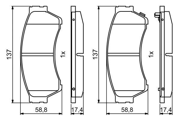 Kit de plaquettes de frein, frein à disque BOSCH 0986494860