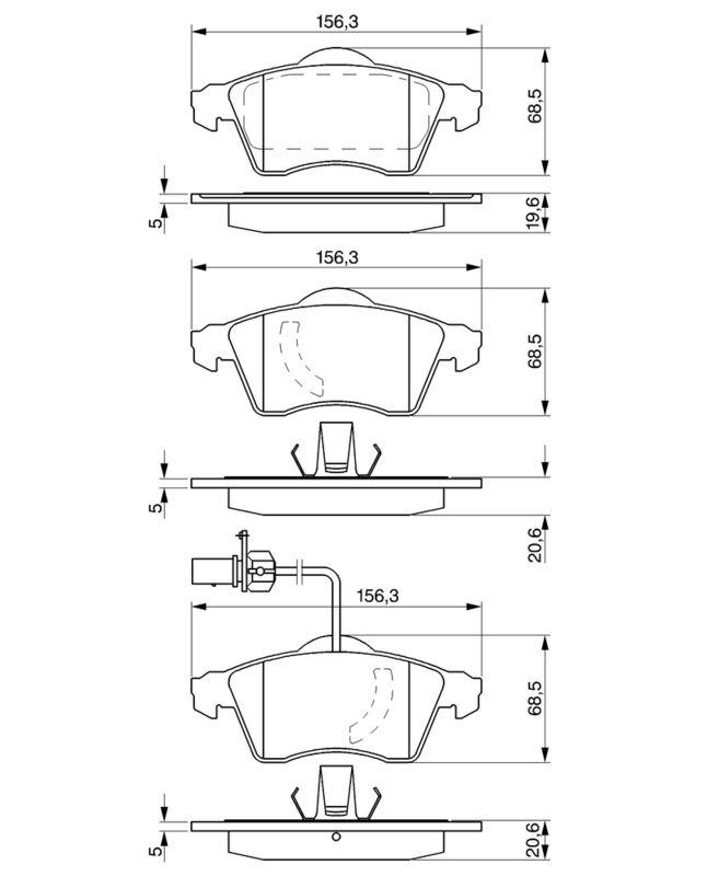 Kit de plaquettes de frein, frein à disque BOSCH 0986424537