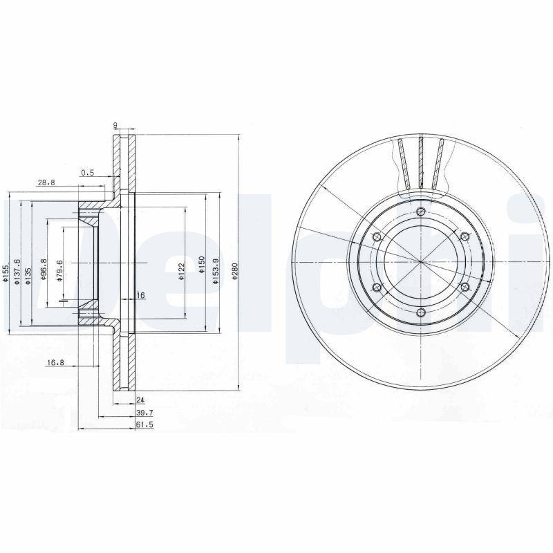 Disque de frein DELPHI BG3553