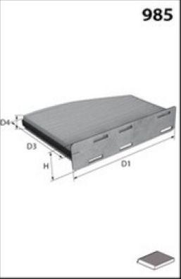 Filtre, air de l'habitacle MECAFILTER EKR7127