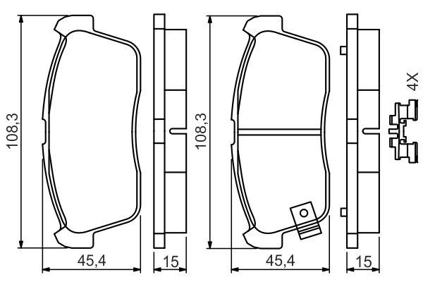 Kit de plaquettes de frein, frein à disque BOSCH 0 986 494 618