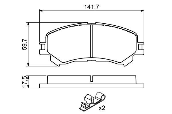 Kit de plaquettes de frein, frein à disque BOSCH 0 986 494 720