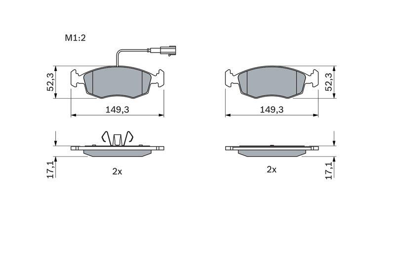Kit de plaquettes de frein, frein à disque BOSCH 0 986 494 463