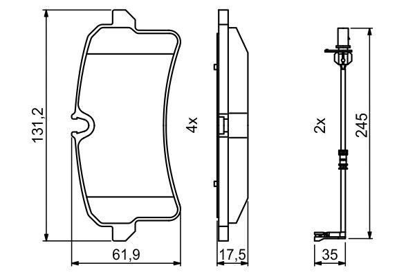 Kit de plaquettes de frein, frein à disque BOSCH 0986494842