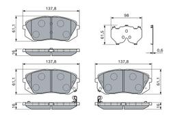 Kit de plaquettes de frein, frein à disque BOSCH 0986460121