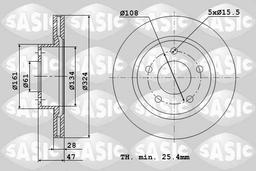 Disque de frein SASIC 6104005