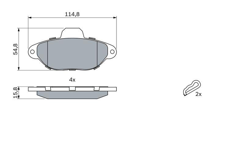Kit de plaquettes de frein, frein à disque BOSCH 0 986 461 119