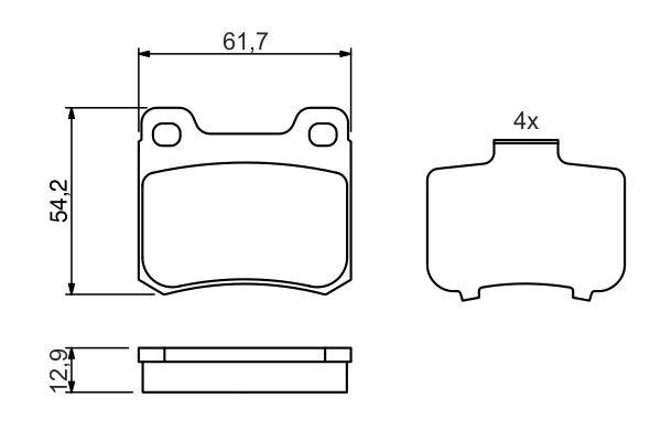 Kit de plaquettes de frein, frein à disque BOSCH 0 986 466 874