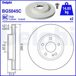 Disque de frein DELPHI BG5045C